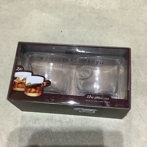 Bar Lab Smooth & Smokey Whiskey Glasses With Cigar Holder